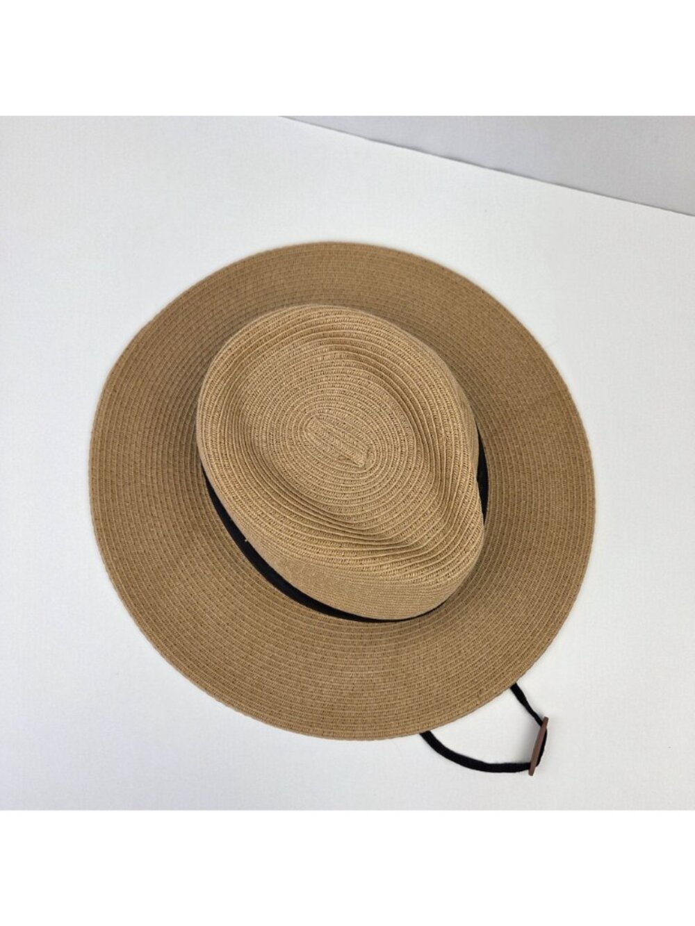 Furtalk Straw Panama Hat With Black Band & Adjustable Chin Strap & Head Band M/L - Picture 8 of 14